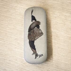 Clam Shell Hard Eyeglasses/Sun Glasses Case Illustration By French Artist Sem